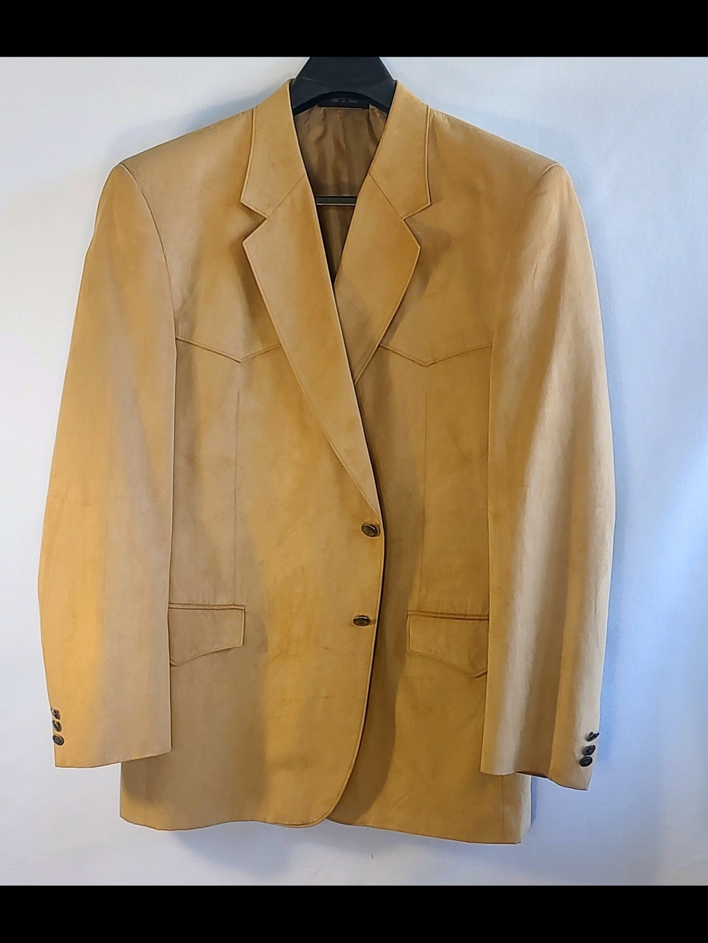 Timeless Western Cut Blazer Men's 42 L Warm Honey ColotedMicrofiber Suede VGC
